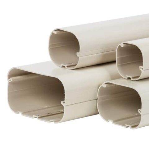 Inoac leidinggoot CD60 lengte van 2m (58 x 60mm) te bestellen per volle doos van 5 lengtes Ivoorwit RAL1013