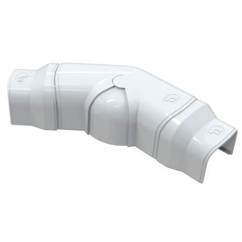 Tecnosystemi Optima platte bocht verstelbaar 45°-90° incl. verloopsokken CPS62 Zuiverwit RAL9010