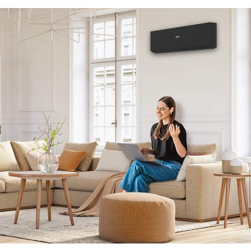 Haier Expert mat zwart binnen + buitenunit 2,5 kW R32 (incl. IR afstandsbediening en Wifi) - Afbeelding 2