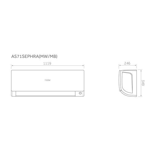 Haier Serene wit binnen + buitenunit 7,1 kW R32 (incl. IR afstandsbediening en Wifi) - Afbeelding 2