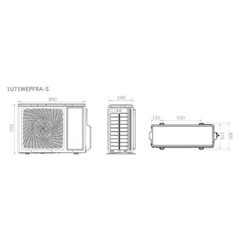 Haier Serene wit binnen + buitenunit 7,1 kW R32 (incl. IR afstandsbediening en Wifi) - Afbeelding 3