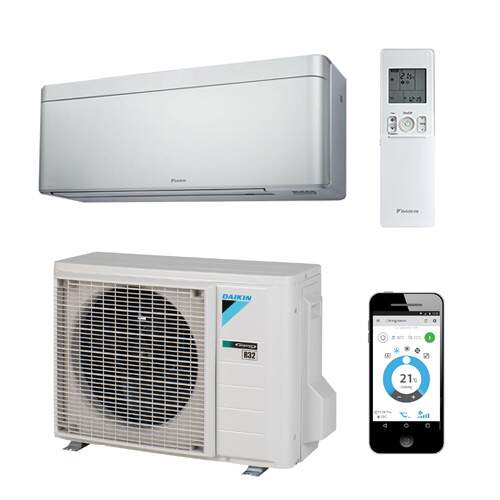 Daikin Stylish binnen + buitenunit 3,5 kW zilver R32 (inclusief IR afstandsbediening en Wifi)