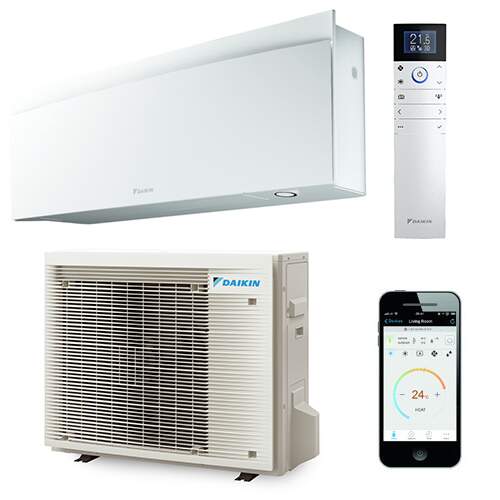 Daikin Emura binnen + buitenunit 2,5 kW set mat kristal wit R32 (inclusief IR afstandsbediening en Wifi)
